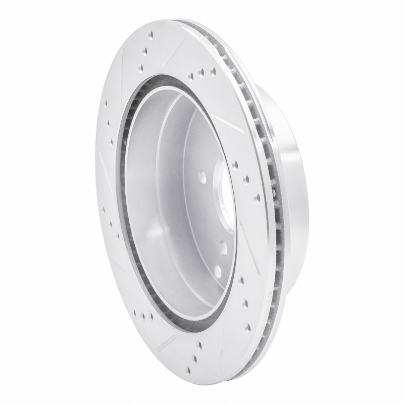 Chevrolet Captiva Brake Rotor (1) - Rear Right - R1 Concepts - Drilled & Slotted - Silver - `07-`15